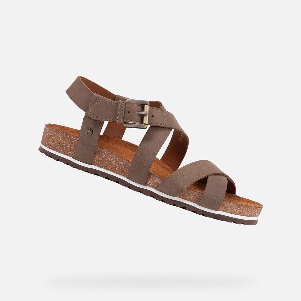 Geox Sandals Dark Brown Spensierata - Geox Womens Shoes - LVQIXT163